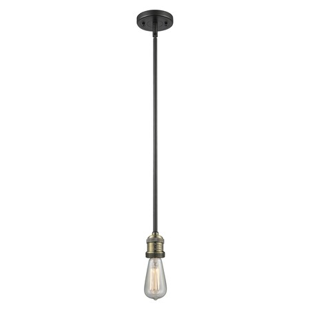 Innovations Lighting Bare Bulb 1-100 Watt 4 " Black Antique Brass Pendant With Solid Brass Hang Straight Swivel, 530387 206NH-BAB